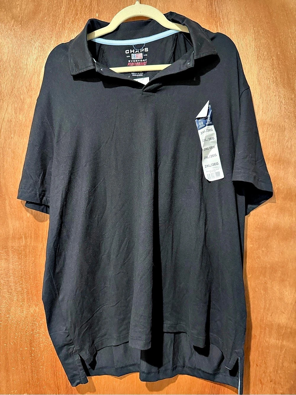 Chaps Men's Black Short Sleeve Shirt Size Large NWT